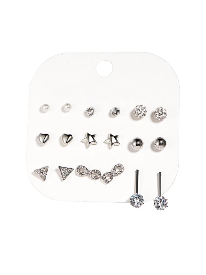 Romwe Star & Ball Design Earring Set