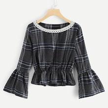 Romwe Ruffle Detail Flounce Sleeve Blouse
