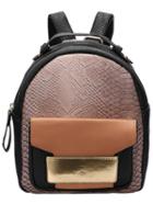 Romwe Coffee Snakeskin Print Backpacks