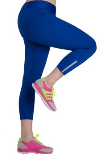 Romwe Elastic Waist Zipper Hem Royal Blue Legging