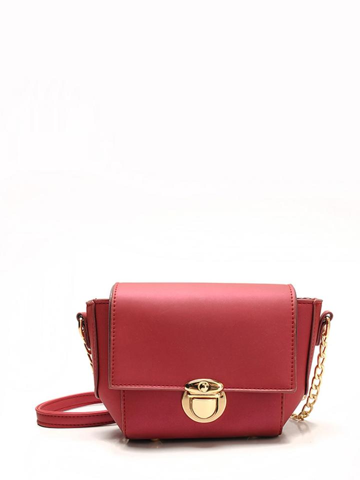 Romwe Buckle Flap Pu Crossbody Bag