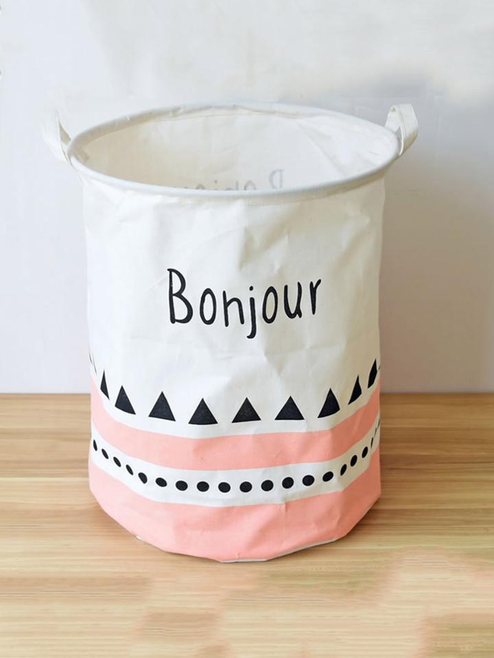 Romwe Geometric Print Bucket Organizer