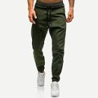 Romwe Guys Drawstring Waist Solid Joggers