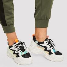 Romwe Iridescent Detail Lace-up Chunky Trainers