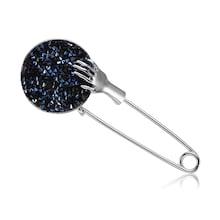 Romwe Glitter Round & Hand Detail Brooch