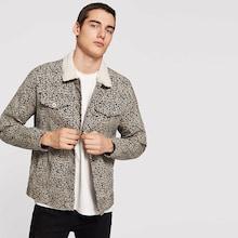 Romwe Guys Button Up Leopard Jacket