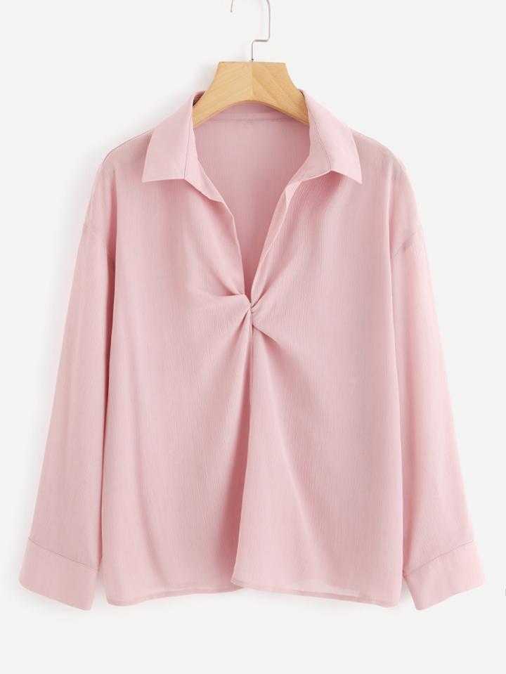 Romwe Twist Front Blouse