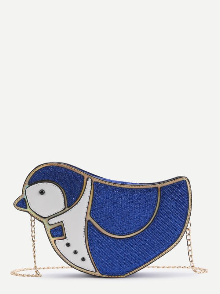 Romwe Bird Shaped Crossbody Bag With Chain