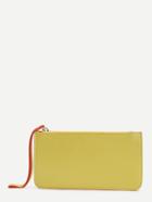 Romwe Yellow Contrast Trim Zipper Pu Wallet