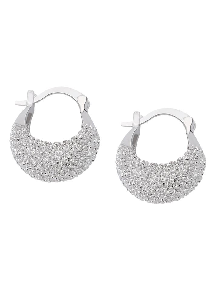 Romwe Silver Basket Shaped Earrings