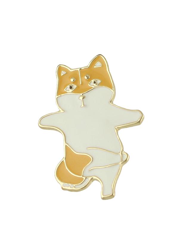 Romwe Yellow Color New Cute Enamel Cat Shape Big Brooches