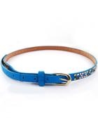 Romwe Fashion Blue Bead Belt
