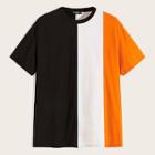 Romwe Guys Neon Color-block Tee