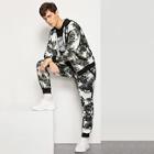 Romwe Men Camo Zip Up Hoodie With Pants