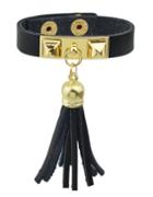 Romwe Black Pu Leather Bracelets