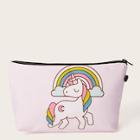 Romwe Rainbow & Cartoon Animal Pattern Makeup Bag