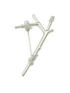 Romwe Silver Simulated-pearl Tree Branches Brooch