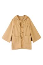 Romwe Batwing Sleeved Double Pockets Loose Coat