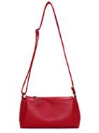 Romwe Embossed Faux Leather Zip Closure Shoulder Bag - Red