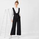Romwe Belted Pleated Waist Palazzo Pants With Thick Strap