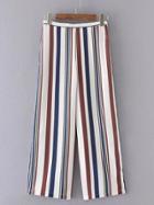 Romwe Multicolor Vertical Stripe Wide Leg Pants