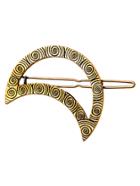 Romwe Antique Gold Hollow Out Moon Hair Clip