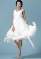 Romwe Round Neck Sleeveless Lace Up Ruffle Dress