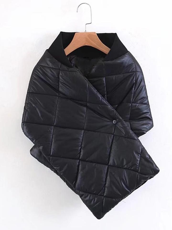 Romwe Oversized Quilted Scarf