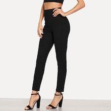 Romwe Solid Suede Leggings