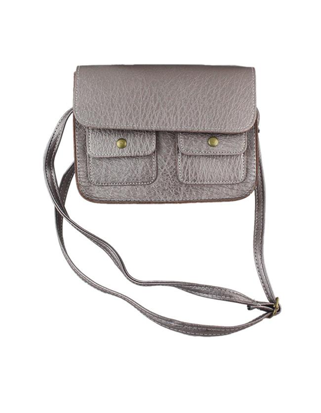 Romwe Gray Pu Leather Clutch Handbag