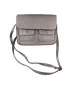 Romwe Gray Pu Leather Clutch Handbag