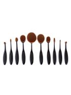 Romwe Black Oval Makeup Brush Set 10pcs