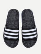 Romwe Black Striped Flat Slippers