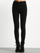 Romwe High Waist Single Breasted Skinny Pant