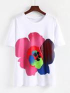 Romwe Flower Pattern Tee