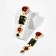 Romwe Round & Rectangle Contrast Drop Earrings