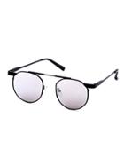 Romwe Black Frame Round Lens Sunglasses