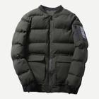 Romwe Men Pocket Detail Solid Puffer Coat