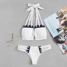 Romwe Ladder Cut-out Bikini Set