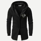 Romwe Men Graphic Print Hooded Jacket