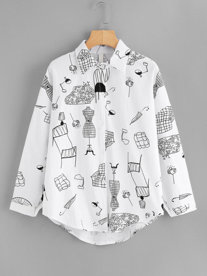 Romwe Graphic Print Shirt