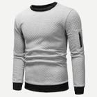 Romwe Men Contrast Trim Zip Side Sweatshirt