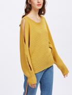 Romwe Split Sleeve Loose Fit Jumper