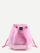 Romwe Patch Detail Clear Drawstring Bucket Bag