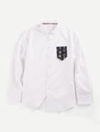 Romwe Men Patch Detail Pocket Shirt