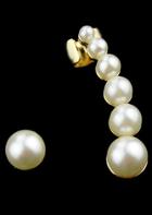 Romwe Gold With Pearl Dangle Earrings