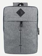 Romwe Grey Zip Closure Square Canvas Backpack