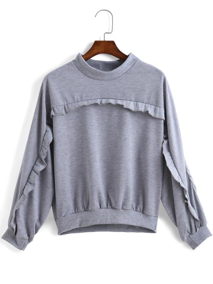 Romwe Fungus Edge Loose Sweatshirt