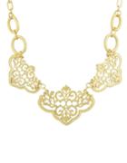 Romwe Geometric Hollow Out Flower Necklace