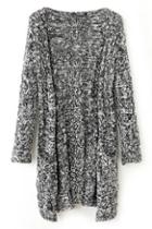 Romwe Hollow-out Open Front Cardigan